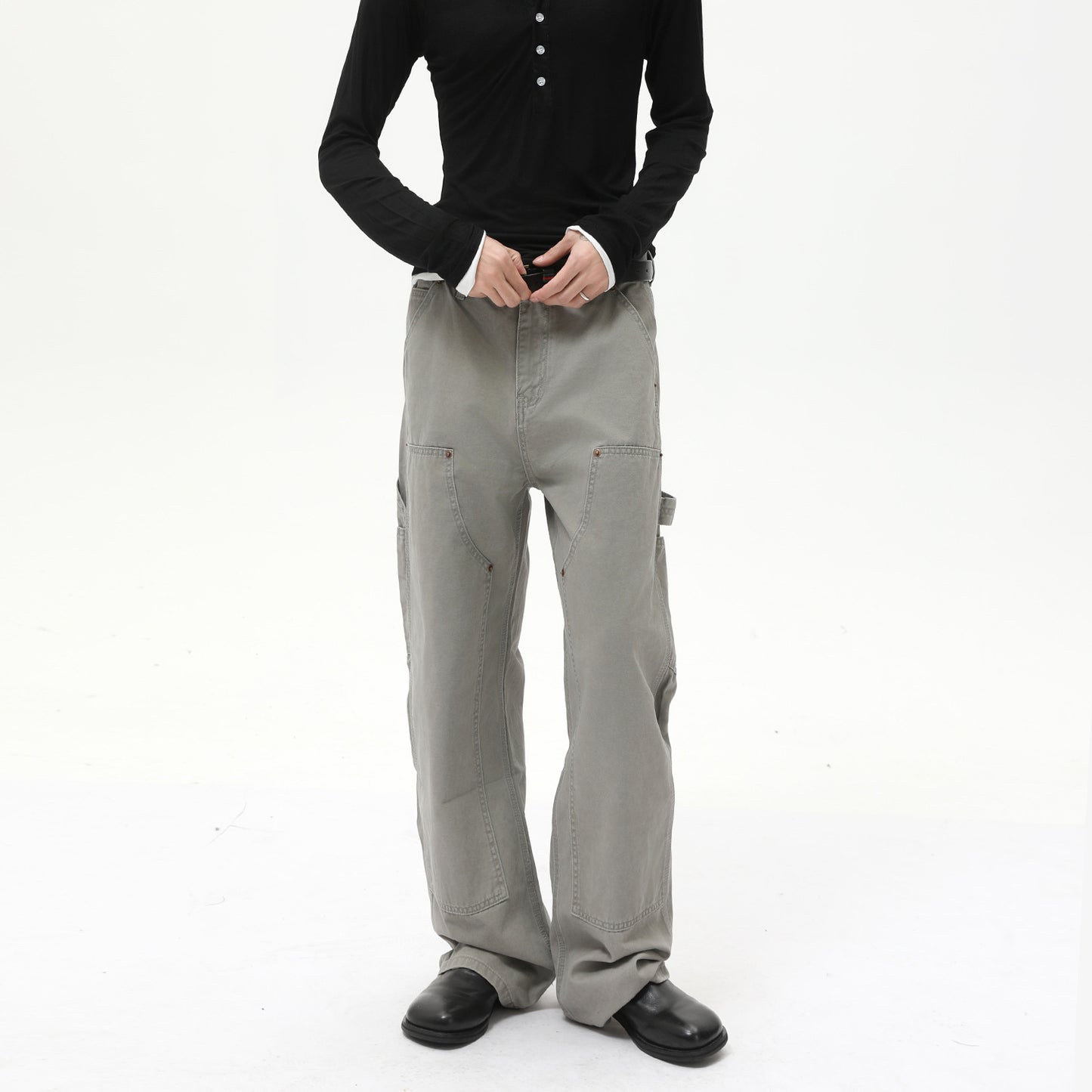 legoeduca男裝|美式解构纯棉修身显瘦cleanfit伐木百搭牛仔褲潮
