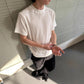 legoeduca夏季男装静奢肌理混纺基础款提花修身纯色圆领短袖T恤